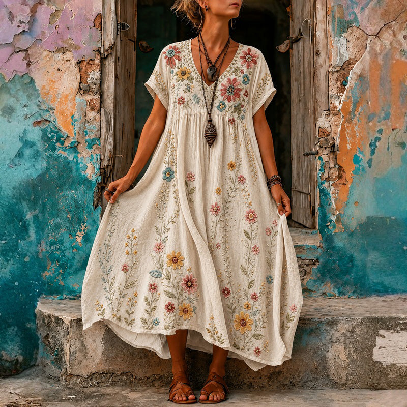 Casual Floral Print Dress