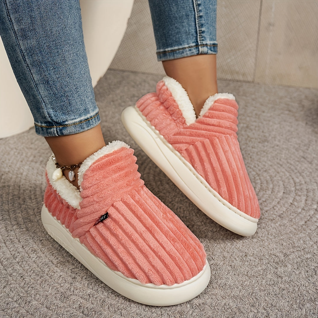 Unisex comfortabele pantoffels | Comfortabel en warm, geschikt voor zowel thuis als buiten, draagbaar in lente, herfst en winter, effen kleur met pluche voering, meerdere kleuren beschikbaar, casual en veelzijdig, unisex