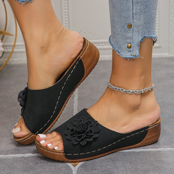 Flora | Open Toe Wedge Comfort Sandals