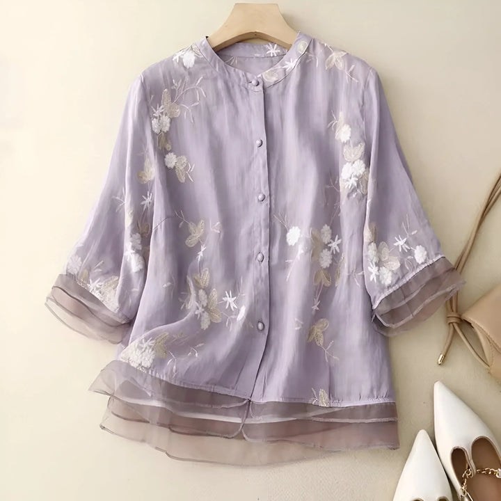 Embroidered Cotton Top Mila
