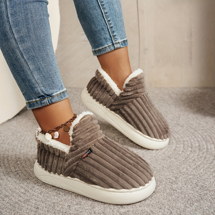 Unisex comfortabele pantoffels | Comfortabel en warm, geschikt voor zowel thuis als buiten, draagbaar in lente, herfst en winter, effen kleur met pluche voering, meerdere kleuren beschikbaar, casual en veelzijdig, unisex