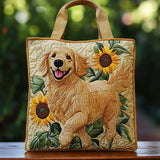 Padded Tote Bag with Embroidered Dog Design