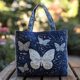 Padded Tote Bag with Butterfly Appliqué