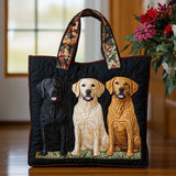Padded Tote Bag with Labrador Appliqué