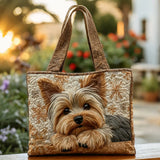 Padded Tote Bag with Dog Embroidery