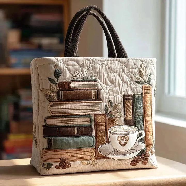Padded Tote Bag with Book Design