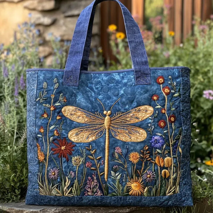 Padded Tote Bag with Dragonfly Design