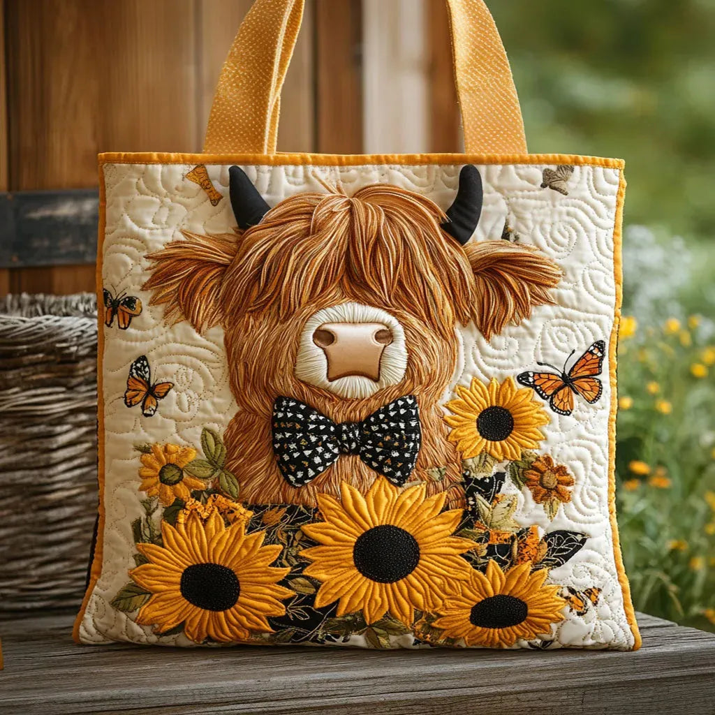 Padded Tote Bag with Embroidered Design
