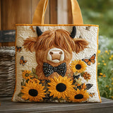 Padded Tote Bag with Embroidered Design