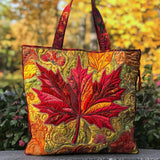 Padded Fabric Bag with Leaf Pattern