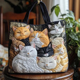 Quilted Fabric Bag with Cat Design
