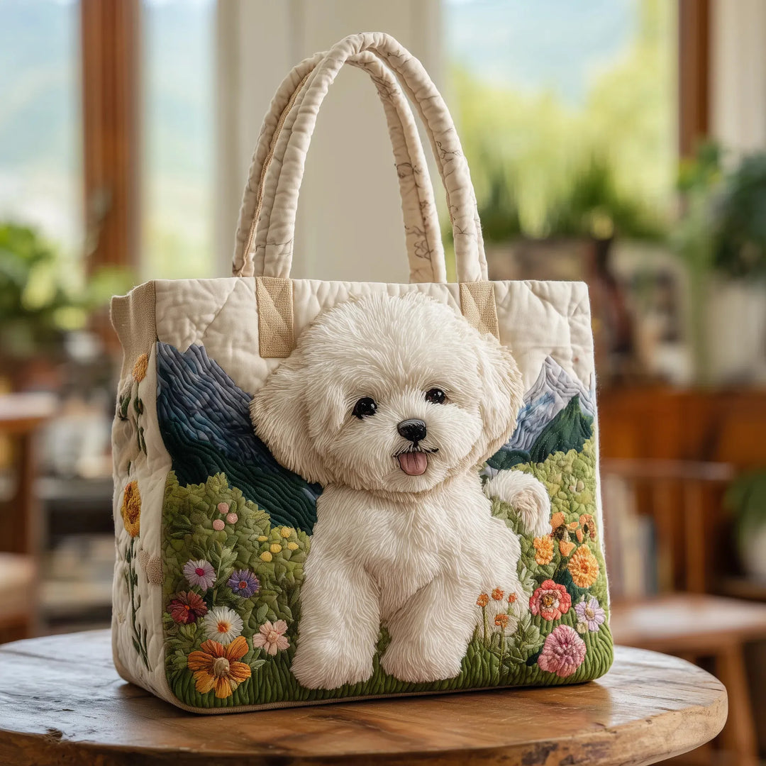 Padded Tote Bag with Dog Design