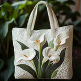 Padded Tote Bag with Calla Lilies