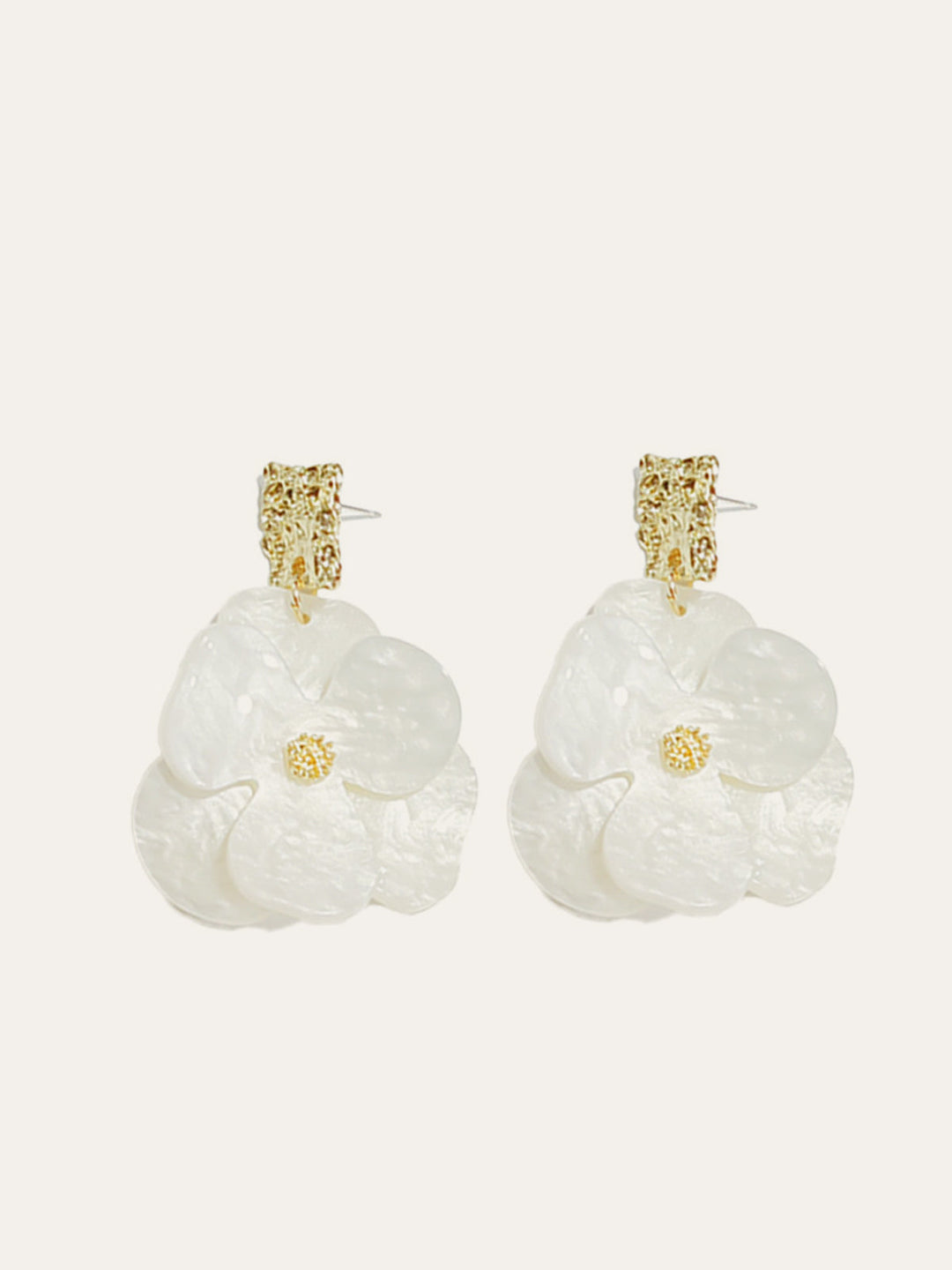 Golden Floral Dangle Earrings