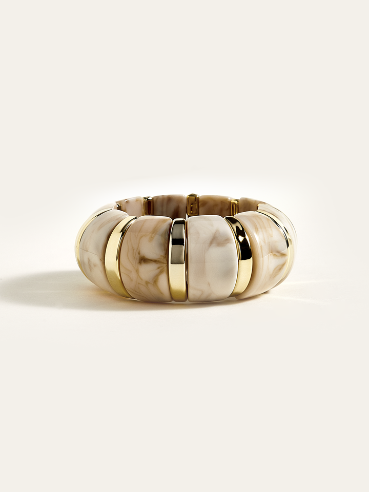 Marbled Resin and Golden Bracelet