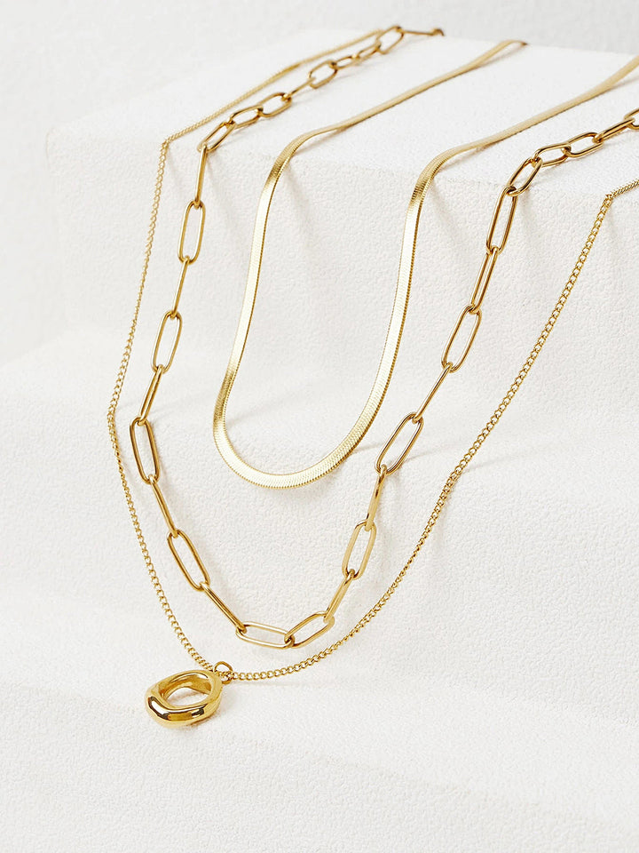Layered Gold-Tone Chain Necklace
