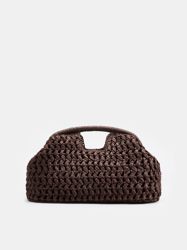 Straw Woven Cloud Clutch Bag