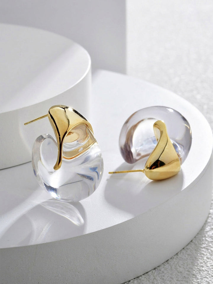 Chunky Transparent Resin Hoop Earrings