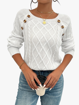 MOREAU LYON | PULL TEXTURÉ À BOUTONS POUR FEMME