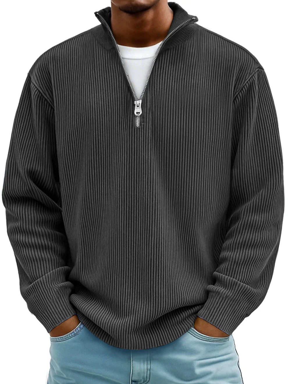 Henry |  Ribbed Quarter-Zip Sweater