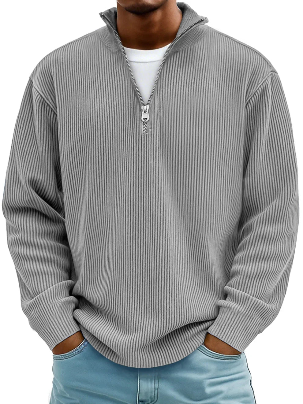 Henry |  Ribbed Quarter-Zip Sweater