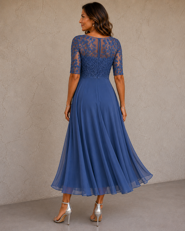 The Celestine Lace & Chiffon Occasion Dress