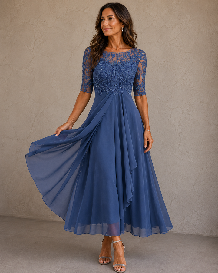 The Celestine Lace & Chiffon Occasion Dress