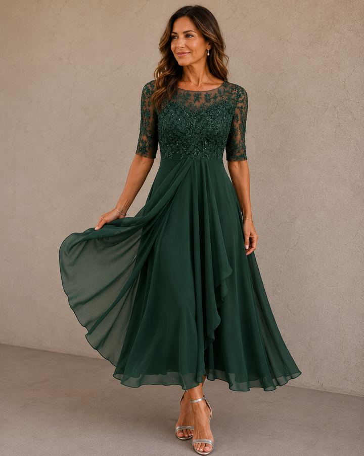 The Celestine Lace & Chiffon Occasion Dress