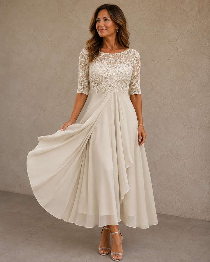 The Celestine Lace & Chiffon Occasion Dress