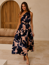 Hadas Maxi Dress - Navy/Pink Print
