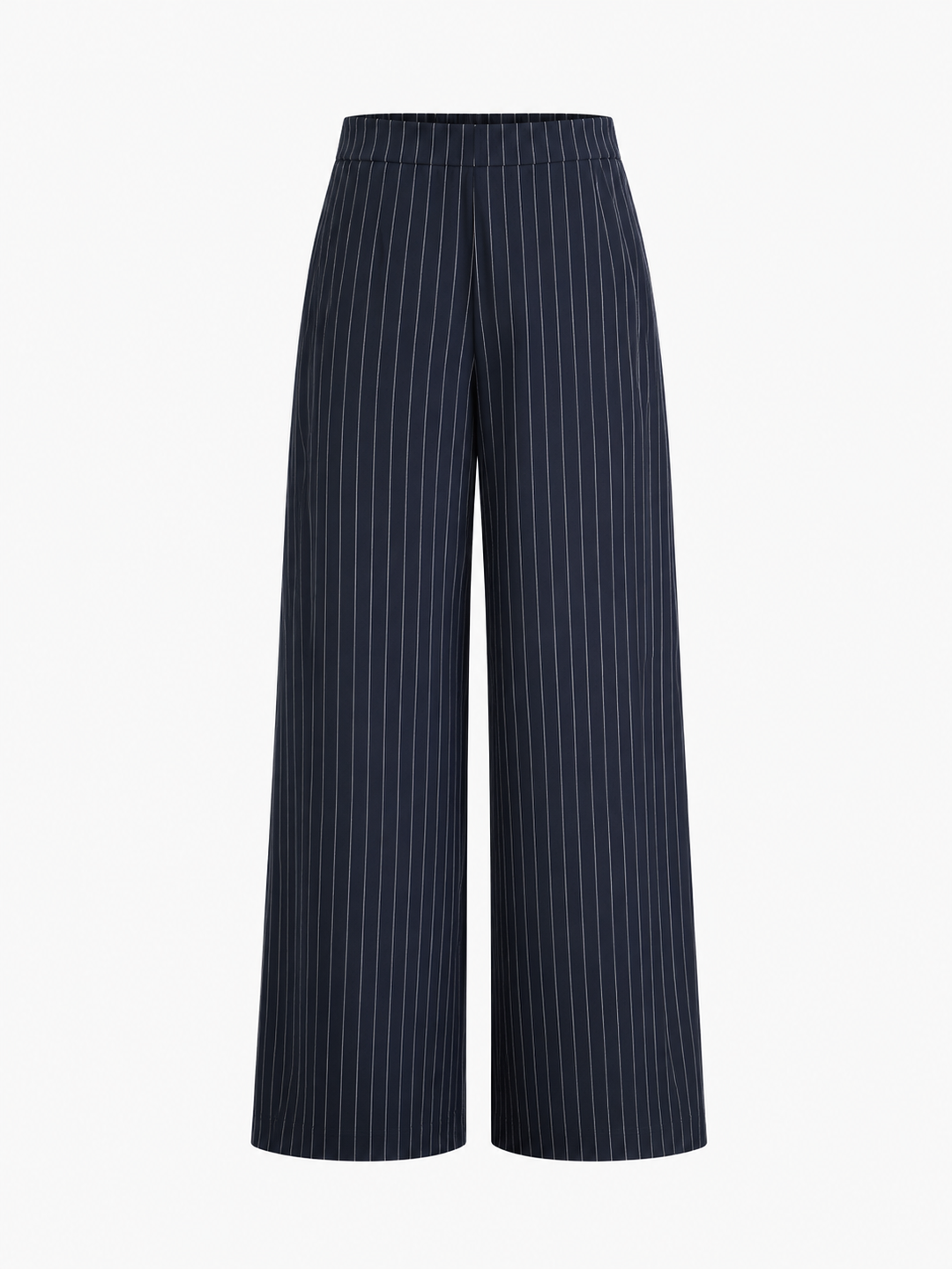 Boat Neck Striped Wrap Knotted Top & Mid Rise Straight Leg Trousers Set
