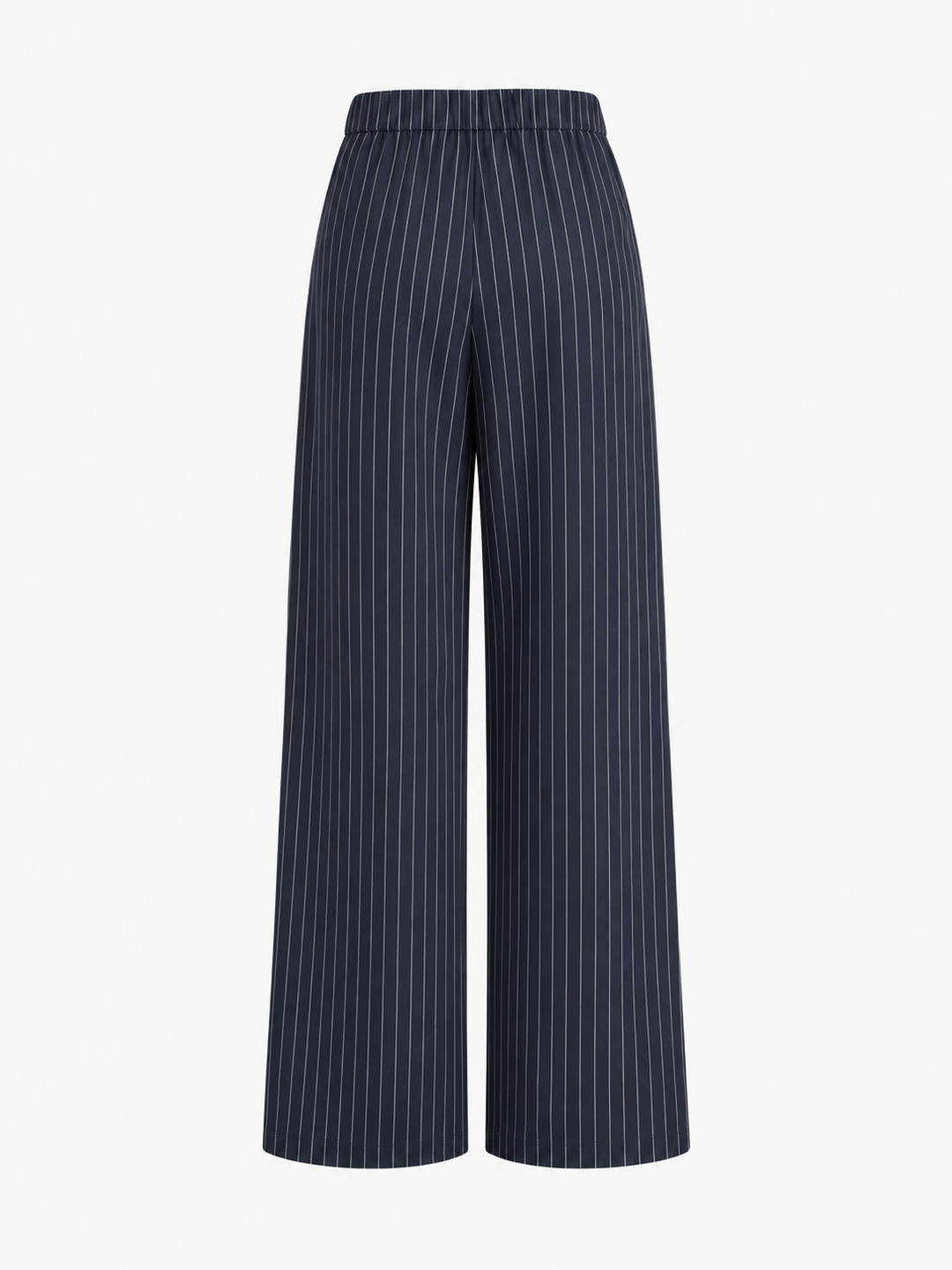 Boat Neck Striped Wrap Knotted Top & Mid Rise Straight Leg Trousers Set