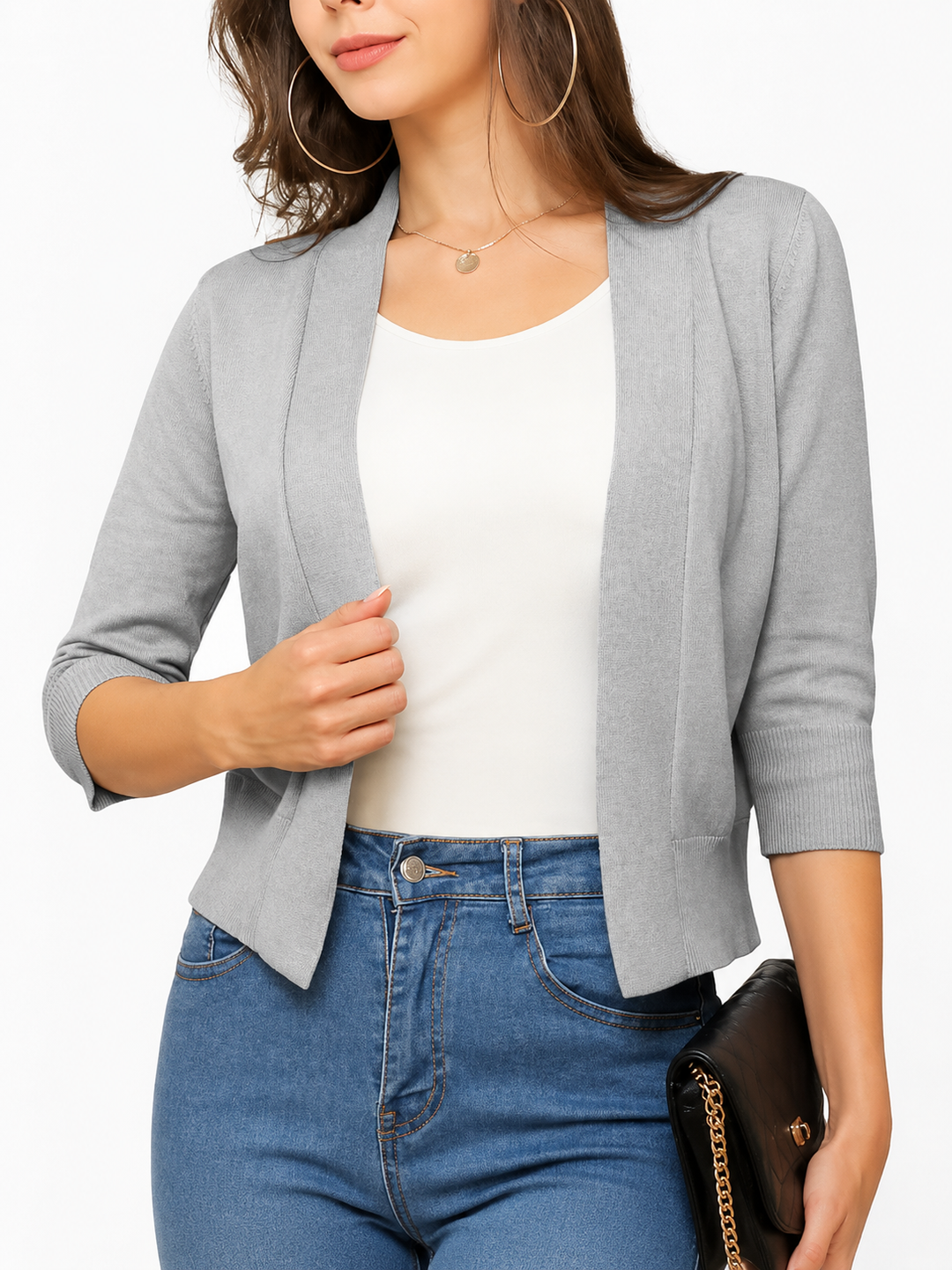 Scarlett | Women's Open Front 3/4 Sleeve Cardigan