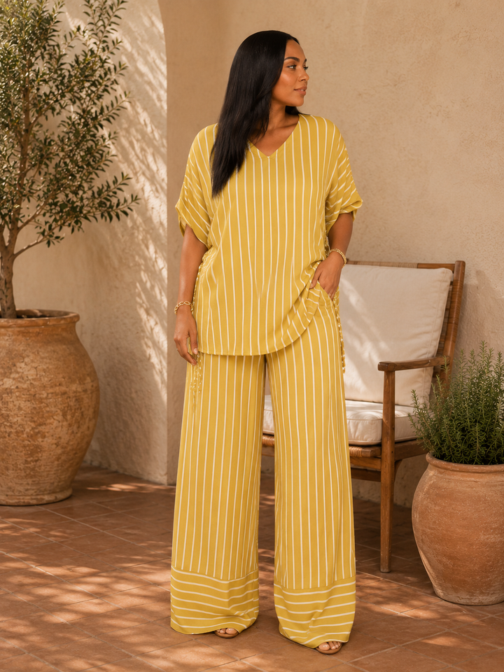 Marielle | Striped Wide-Leg Co-Ord Set