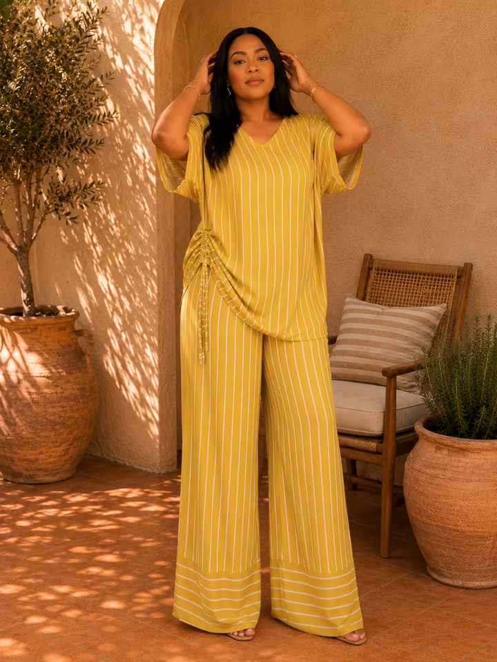 Marielle | Striped Wide-Leg Co-Ord Set