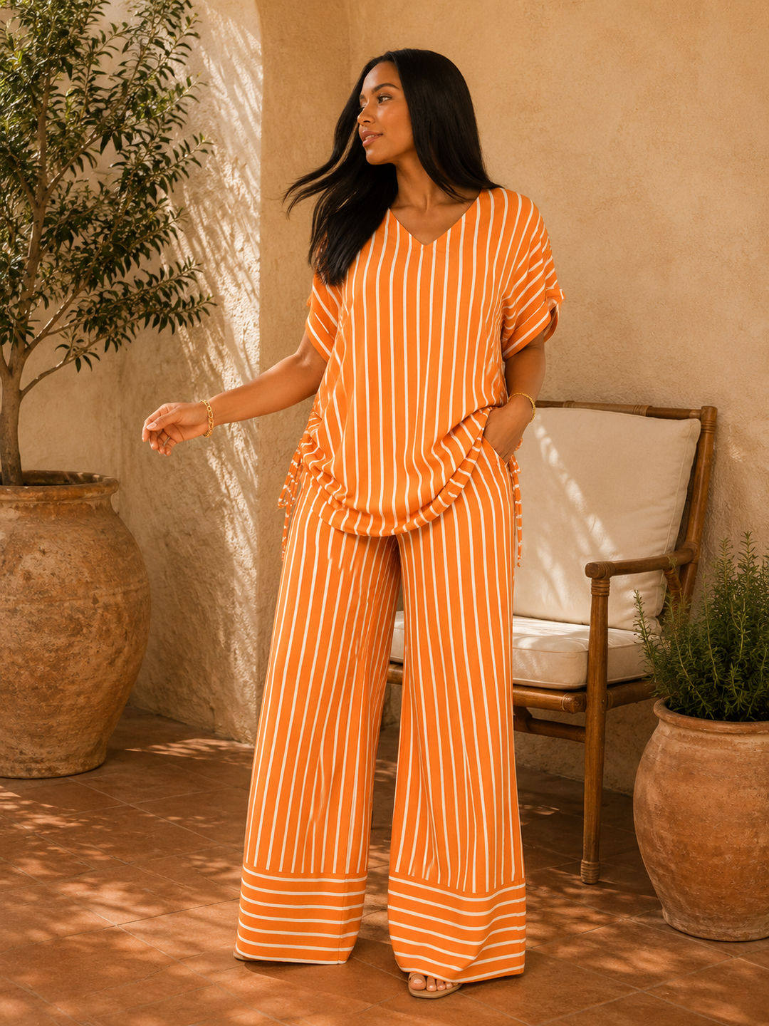 Marielle | Striped Wide-Leg Co-Ord Set
