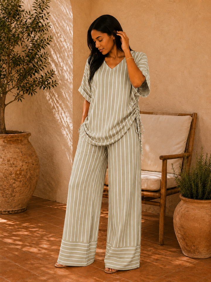 Marielle | Striped Wide-Leg Co-Ord Set