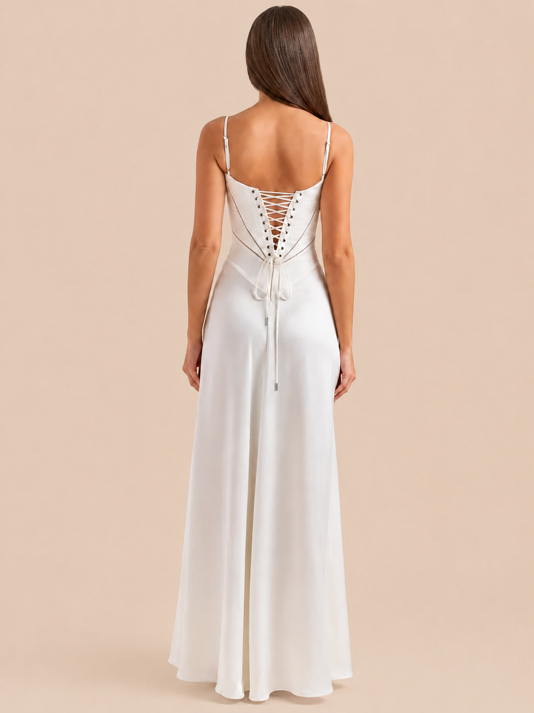 Gabriella – The Silky Satin Corset Maxi Dress