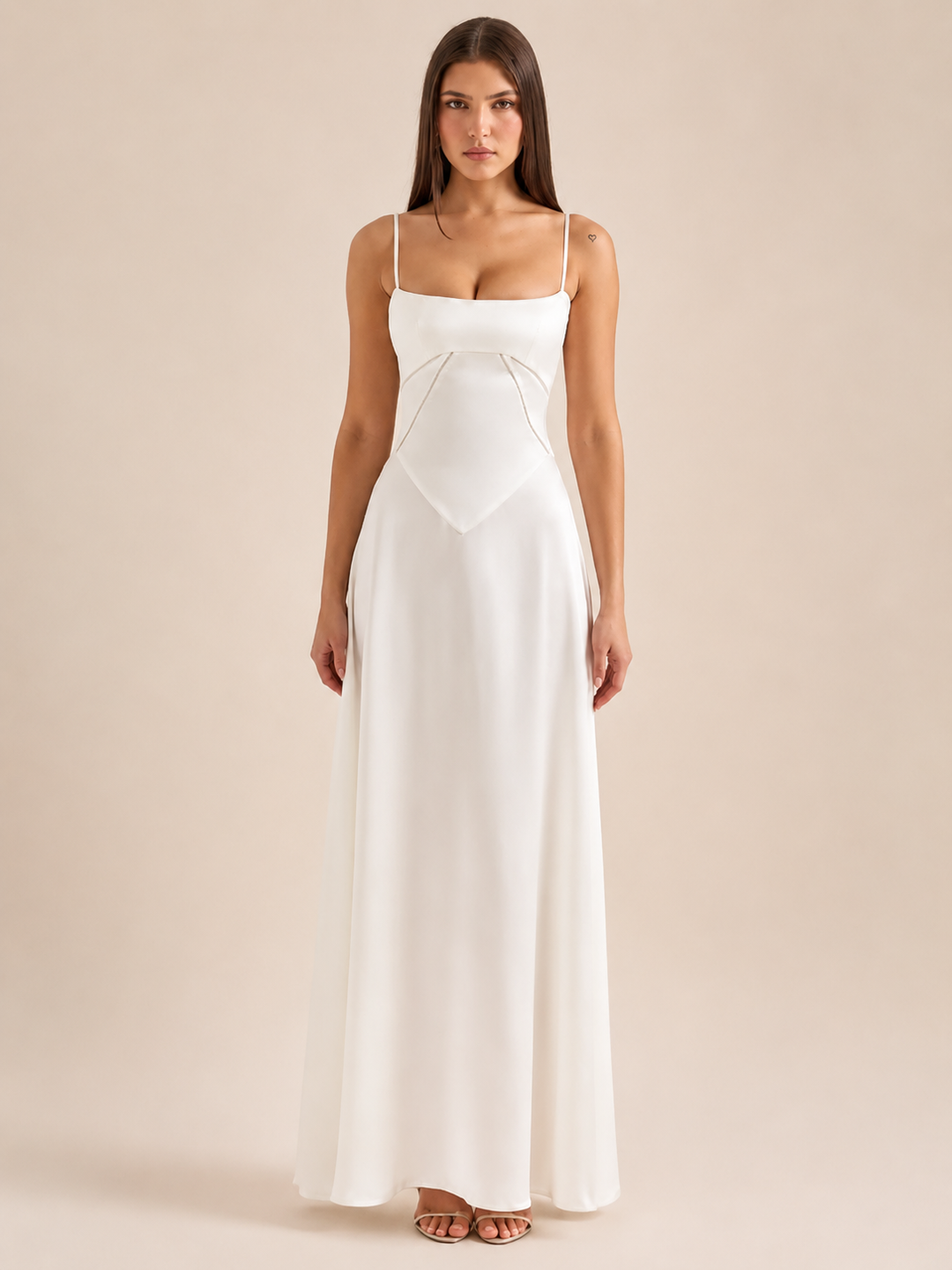 Gabriella – The Silky Satin Corset Maxi Dress