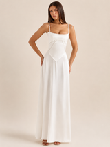 Gabriella – The Silky Satin Corset Maxi Dress