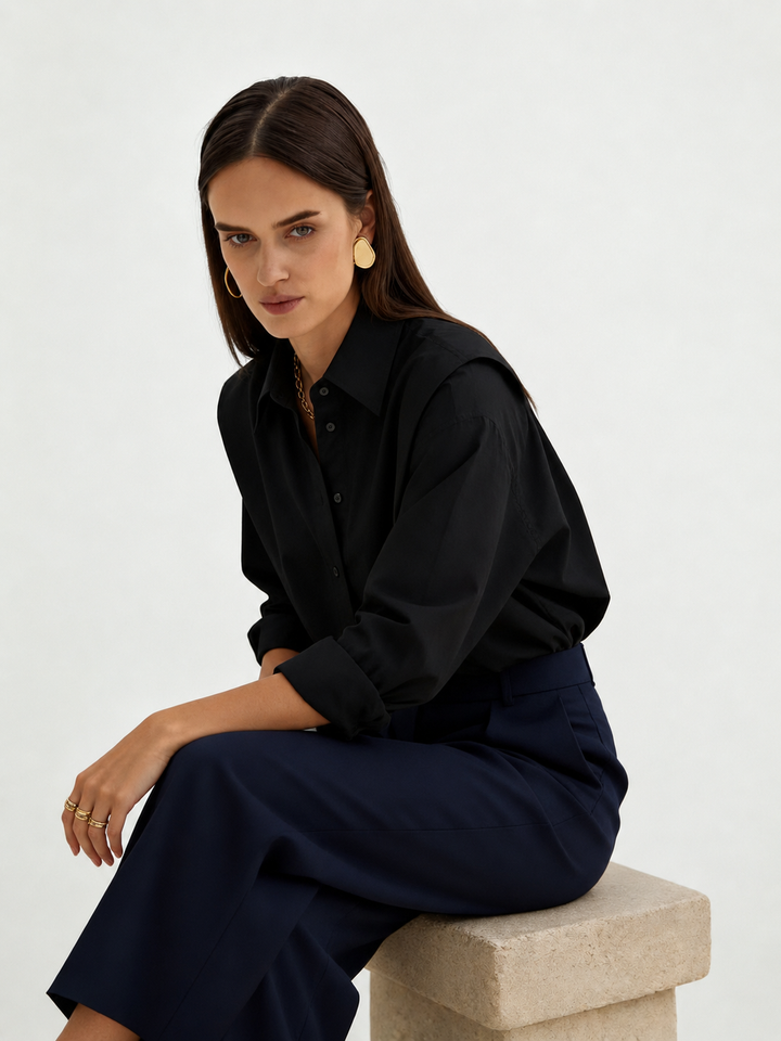 Oversized Button Down Cotton Shirt
