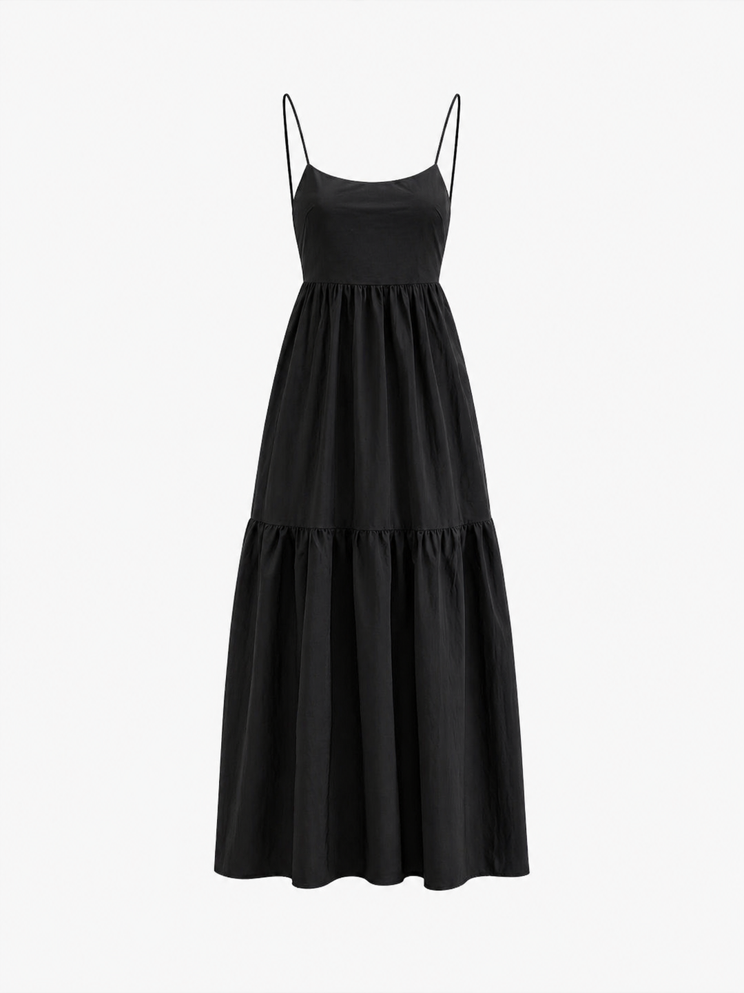 Solid Backless Long Dress
