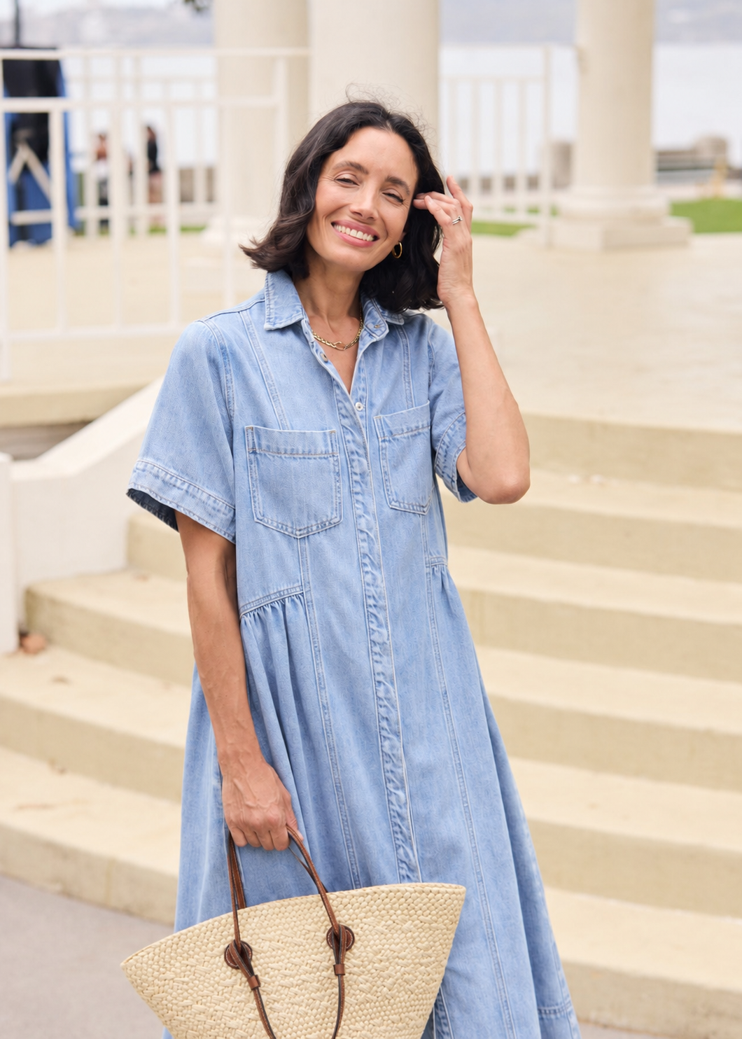 MONTANA DENIM SHIRTDRESS - LIGHT BLUE