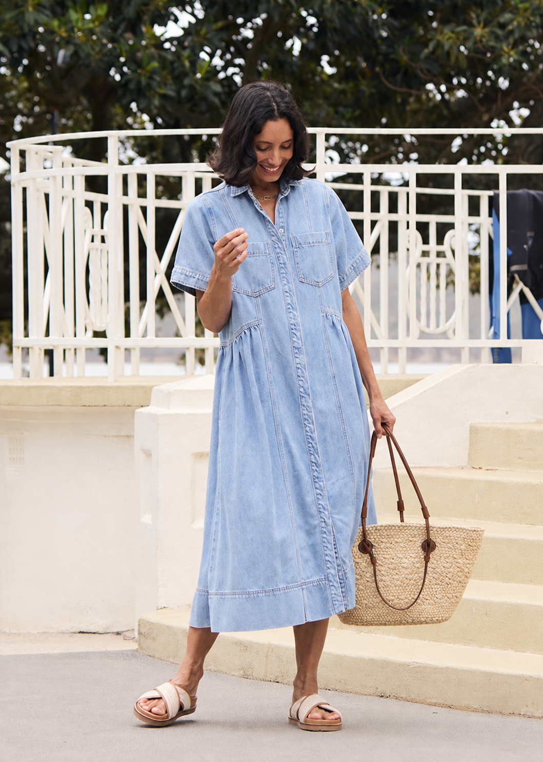 MONTANA DENIM SHIRTDRESS - LIGHT BLUE