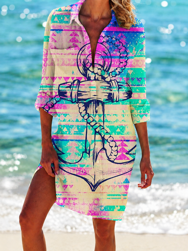 Paloma | Women's Printed Button Down Beach Cover Up