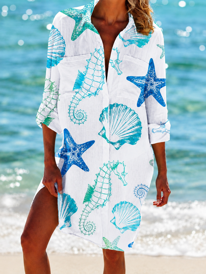 Paloma | Women's Printed Button Down Beach Cover Up