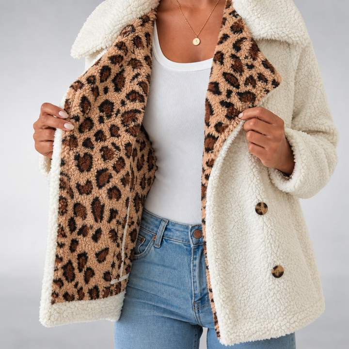 Lori Cozy Leopard Teddy Coat
