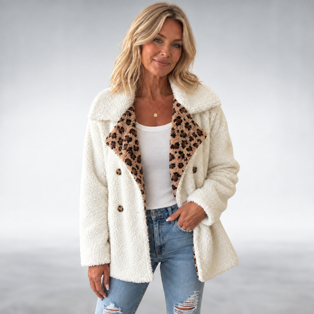Lori Cozy Leopard Teddy Coat