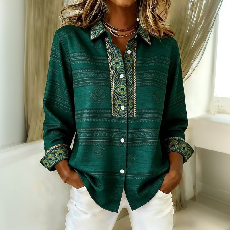 Aurelia | Peacock Feather Blouse