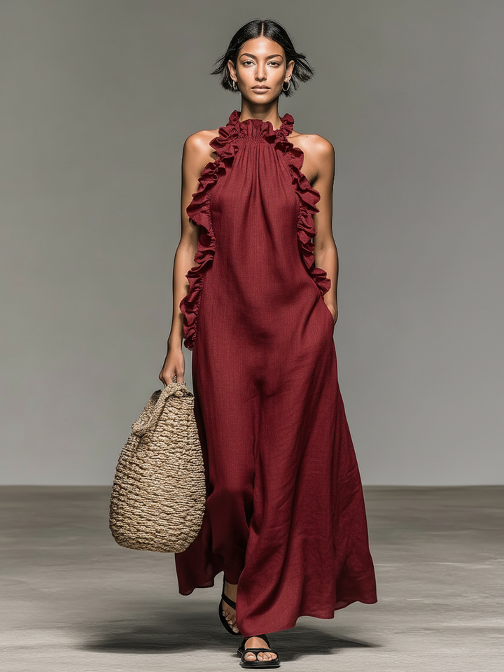 Lily | Ruffle Pocket Maxi Dress